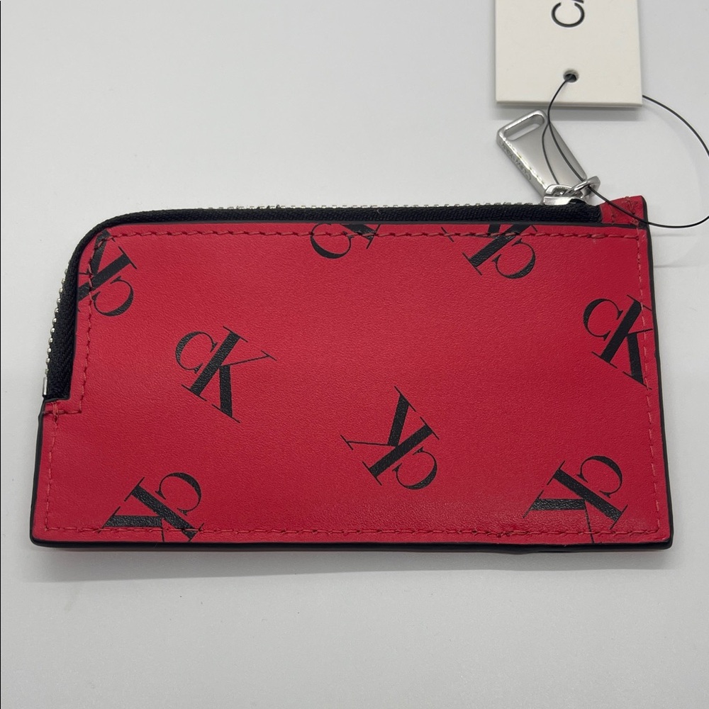 NWT Calvin Klein Red and Black Card Holder - Picture 3 of 7